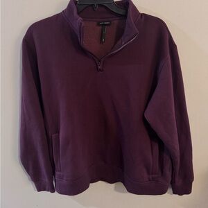 Cozy Earth Quarter Zip Pullover Sweatshirt Plum Purple Size L Super Soft